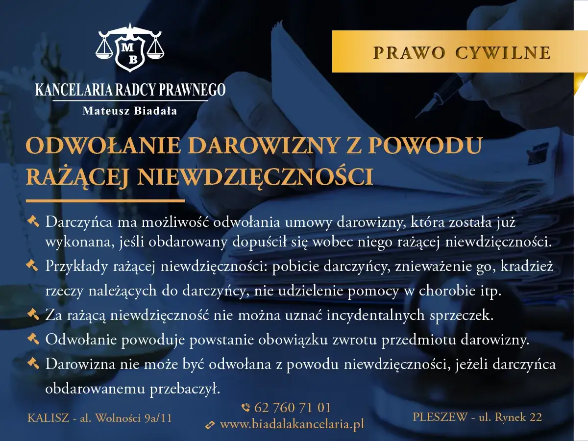 rażąca niewdzięczność przykłady